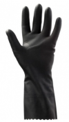 заказать Перчатки латексные, химически стойкие с хлопковым напылением , черные (1пара) размер XXL 