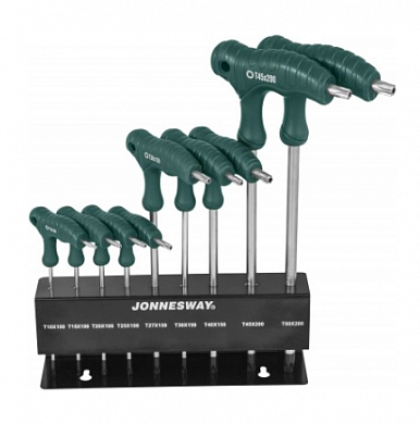  Набор ключей торцевых TORX® с рукояткой с центрированным штифтом Т10-Т50, 9 предметов Jonnesway купить