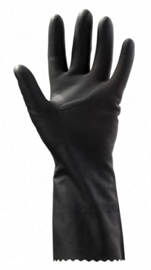  Перчатки латексные Jeta Safety химически стойкие с хлопковым напылением , черные JL711-XXL (1пара) купить