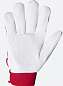 Кожаные перчатки Mechanic, цвет красный/белый, манжета велкро, размер M