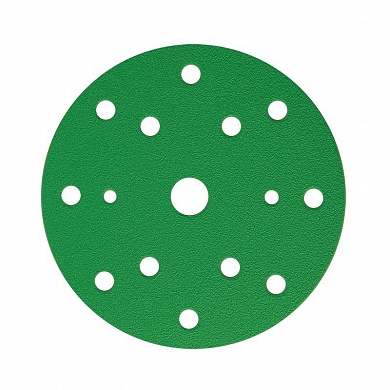  Шлифовальный круг FILM L312T 150мм на липучке, 15 отв, зелёный купить
