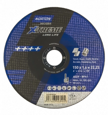  Norton X-Treme Life 150x1.6x22.23 мм A46V BF41 отрезной диск купить
