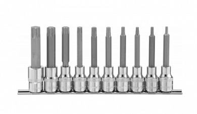  Набор насадок торцевых 1/2"DR с вставками-битами TORX® на держателе, T20-T70, 100 мм, 10 предметов Ombra купить