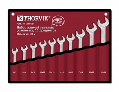  Набор ключей гаечных рожковых серии ARC в сумке, 6-24 мм, 10 предметов Thorvik купить