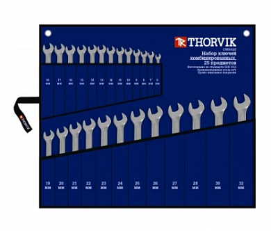  Набор ключей гаечных комбинированных в сумке, 6-32 мм, 25 предметов Thorvik купить