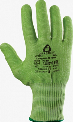  Перчатки из полиэтиленовой пряжи от порезов Jeta Safety Самурай 02 Грин 5 класс JC051-С02 купить