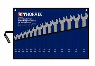  Набор ключей гаечных комбинированных в сумке, 10-32 мм, 14 предметов Thorvik купить