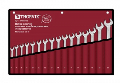  Набор ключей гаечных комбинированных серии ARC в сумке, 6-24 мм, 16 предметов Thorvik купить